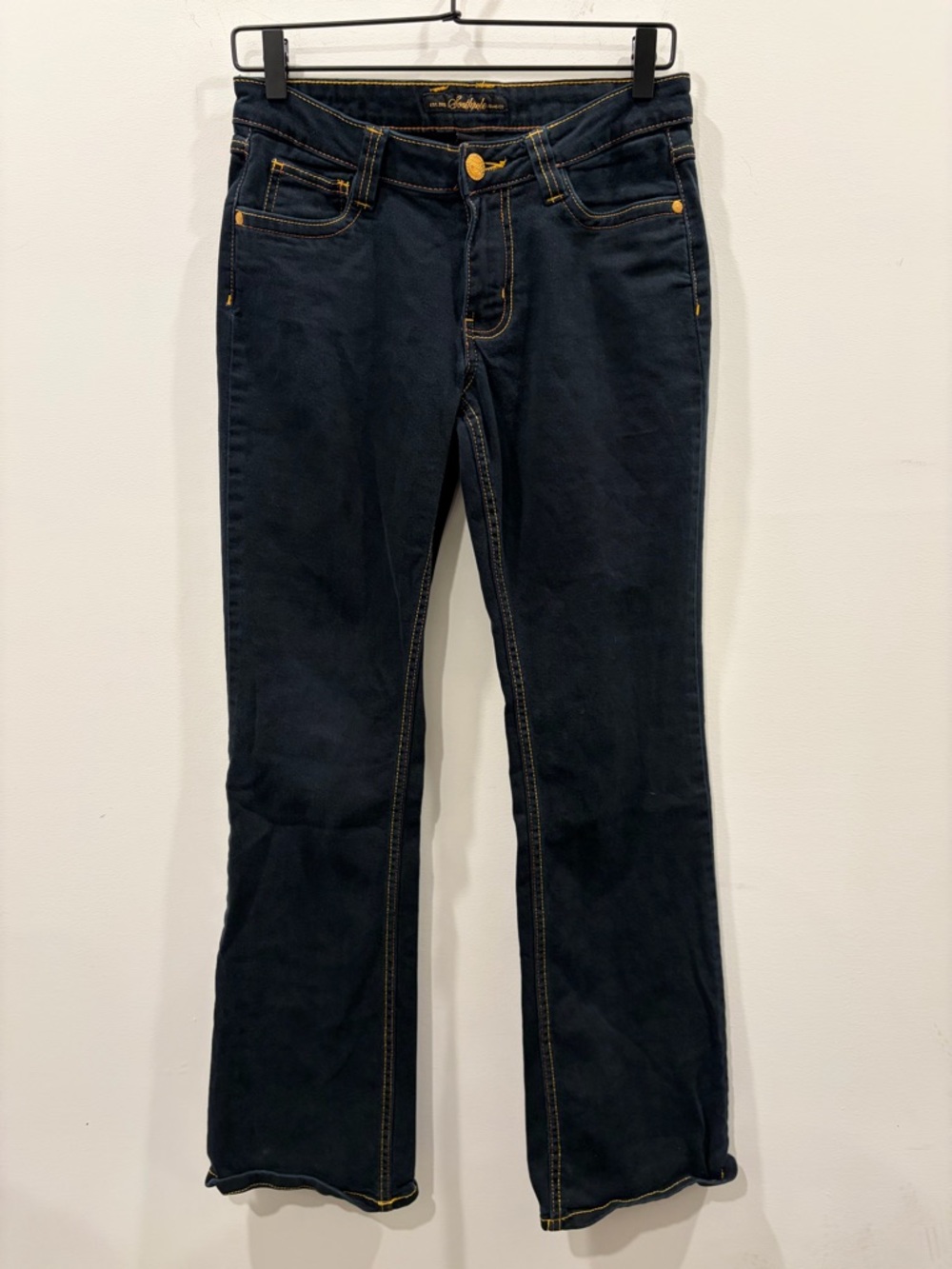 Southpole Classic Dark Blue Bootcut Jeans with Contrast Stitching Y2K